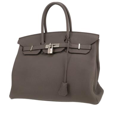 Bolso de mano Hermès  Birkin 35 cm en cuero togo gris estaño