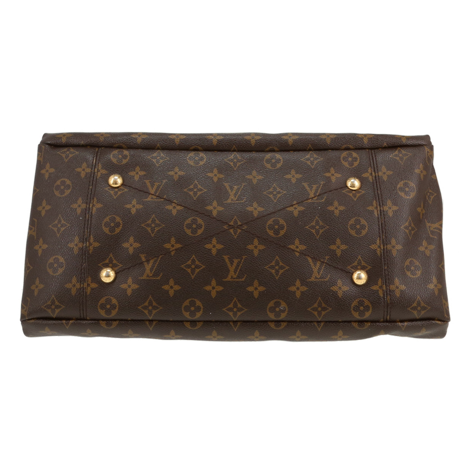 Sac à main Louis Vuitton  Artsy en toile monogram marron et cuir naturel - Detail D1