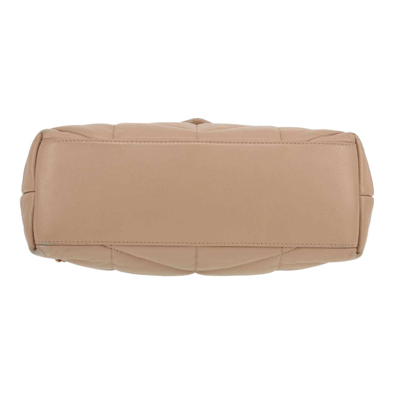 Sac bandoulière Saint Laurent  Puffer petit modèle  en cuir matelassé beige - Detail D1