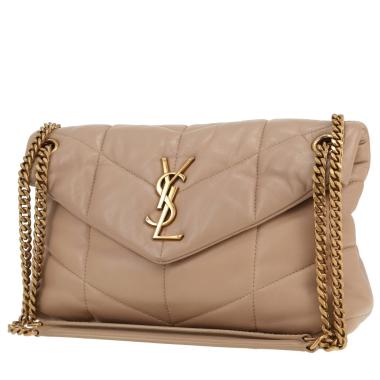 Saint Laurent  Puffer small model  shoulder bag  in beige quilted leather