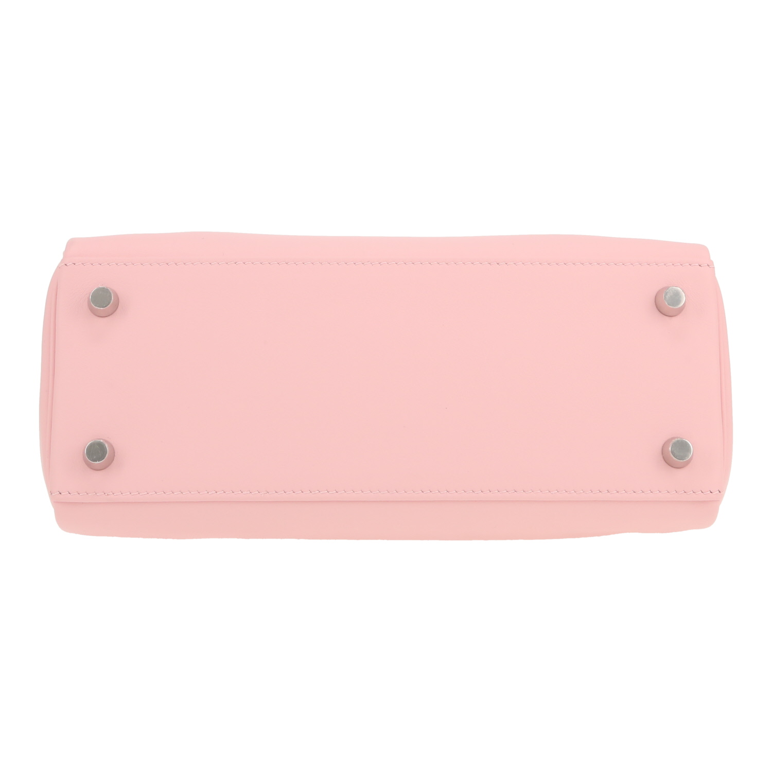 Bolso de mano Hermès  Kelly 25 cm en cuero swift Rose Sakura - Detail D1