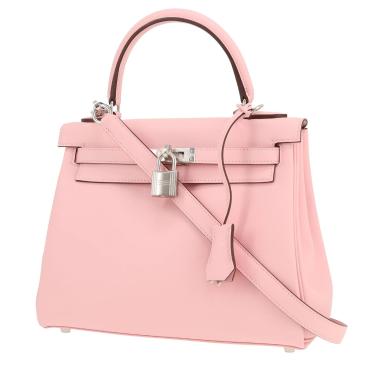 Bolso de mano Hermès  Kelly 25 cm en cuero swift Rose Sakura