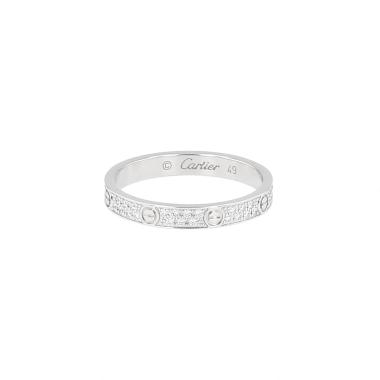 Sortija Cartier Love pavé mini de oro blanco y diamantes