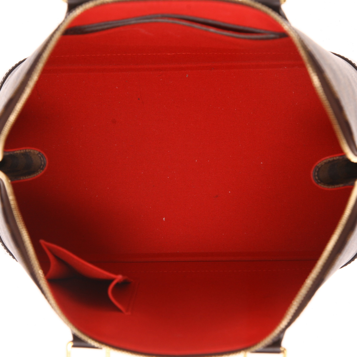 Borsa Louis Vuitton  Alma in tela a scacchi ebana e pelle marrone - Detail D3