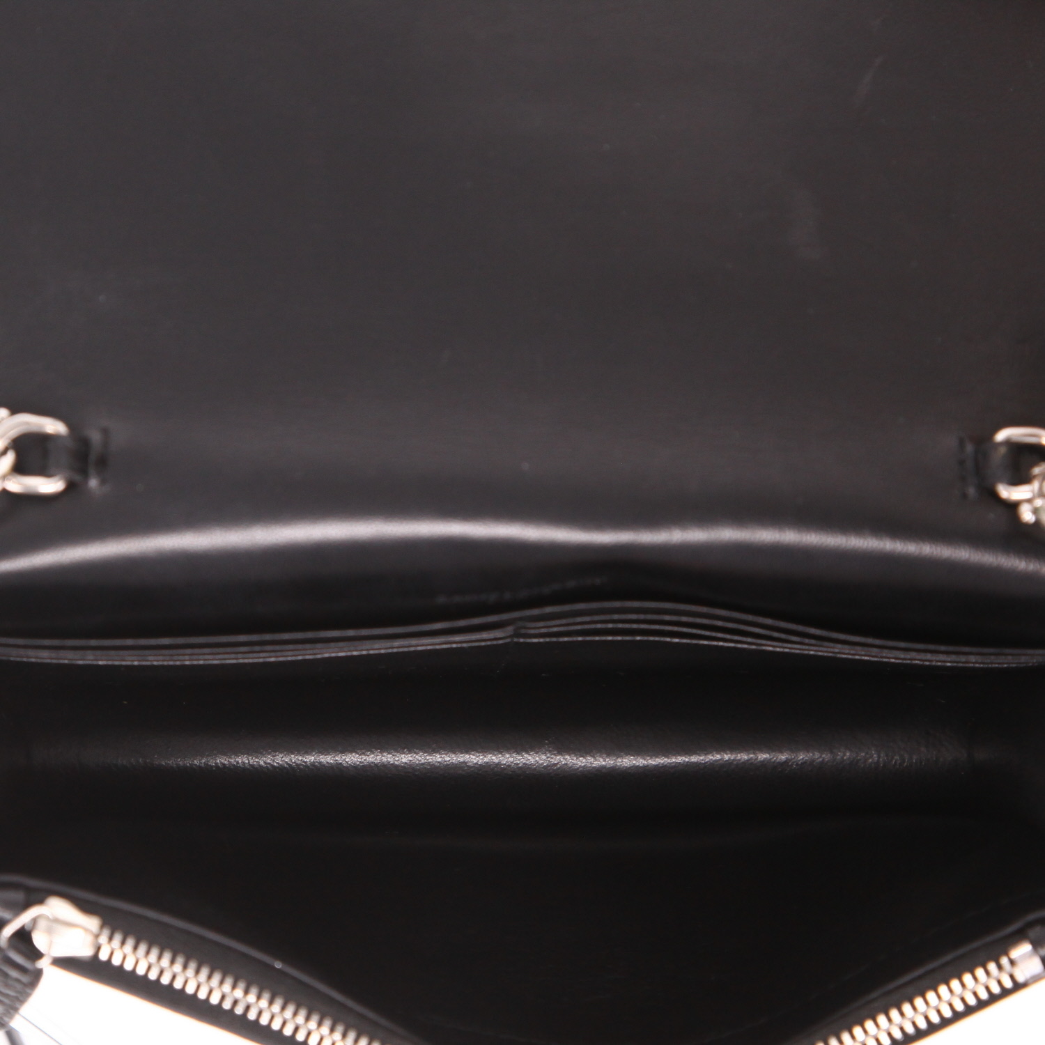Sac bandoulière Saint Laurent  Kate Pompon en cuir noir - Detail D3