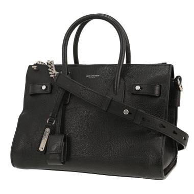 Sac à main Saint Laurent  Sac de jour Baby en cuir grainé noir
