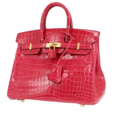 Hermès  Birkin 25 cm handbag  in Rose extrême niloticus crocodile