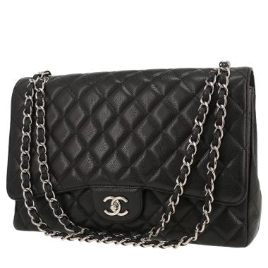Borsa a tracolla Chanel  Timeless Maxi Jumbo in pelle martellata e trapuntata nera