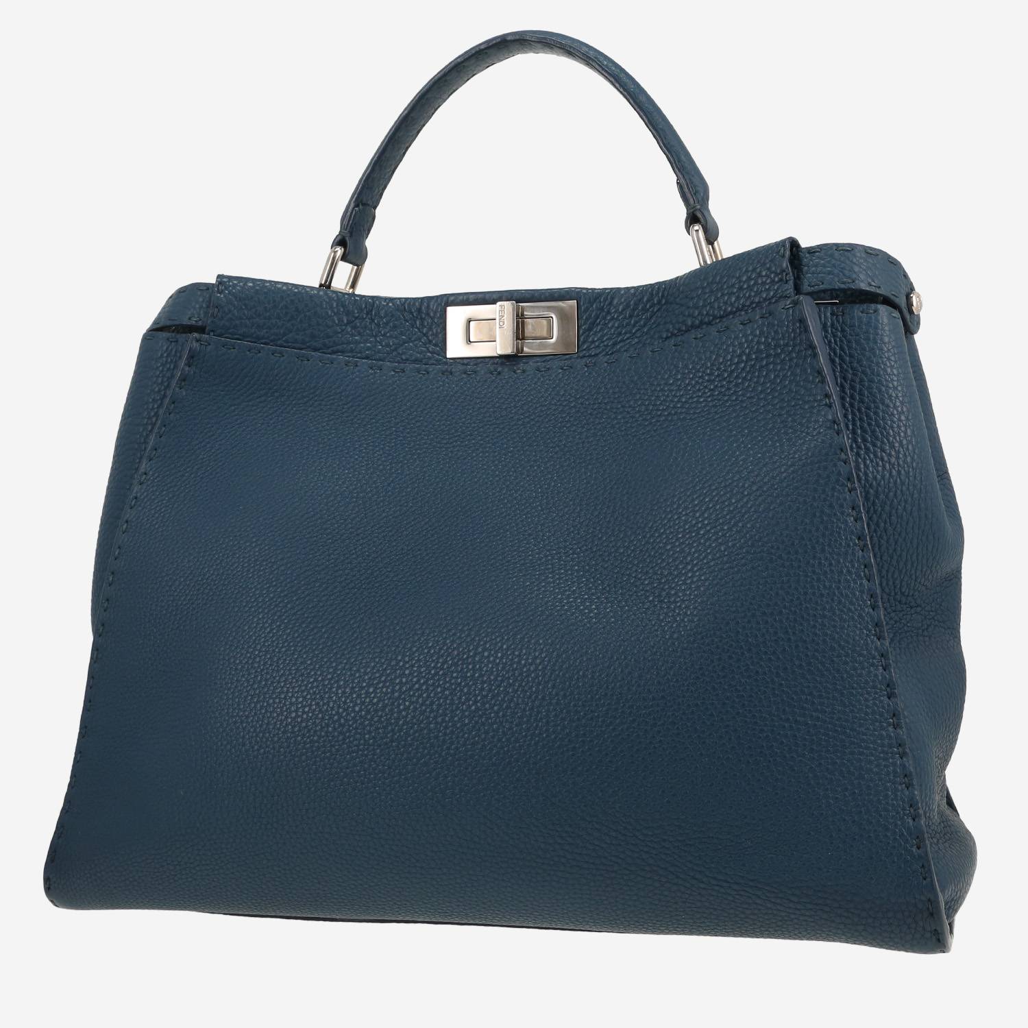 Sac à main Fendi  Peekaboo en cuir grainé bleu