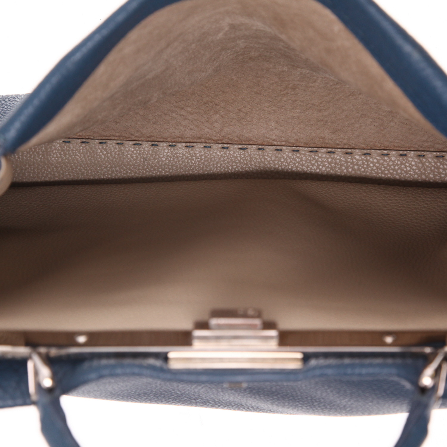Borsa Fendi  Peekaboo in pelle martellata blu - Detail D4