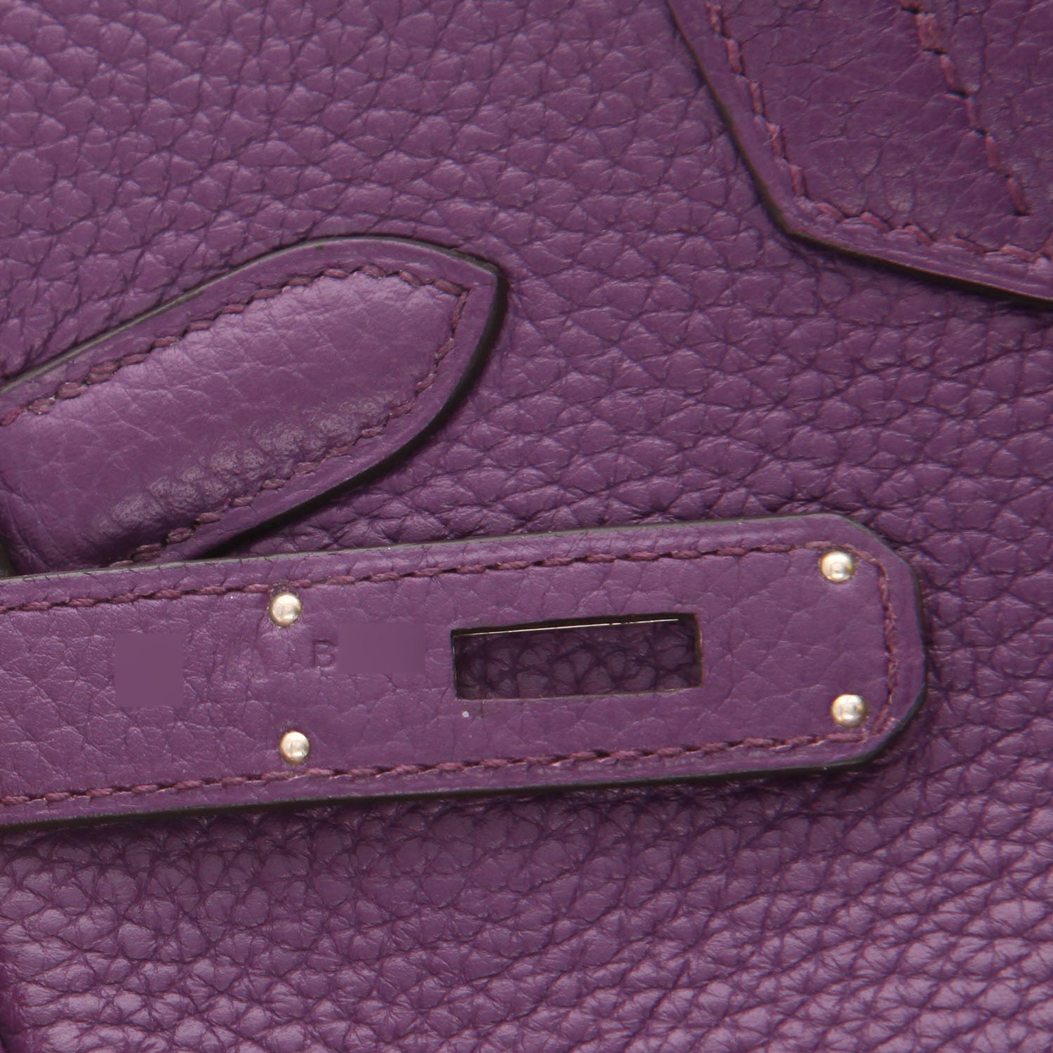 Hermès  Birkin 30 cm handbag  in purple togo leather - Detail D4
