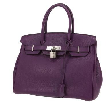 Sac à main Hermès  Birkin 30 cm en cuir togo violet