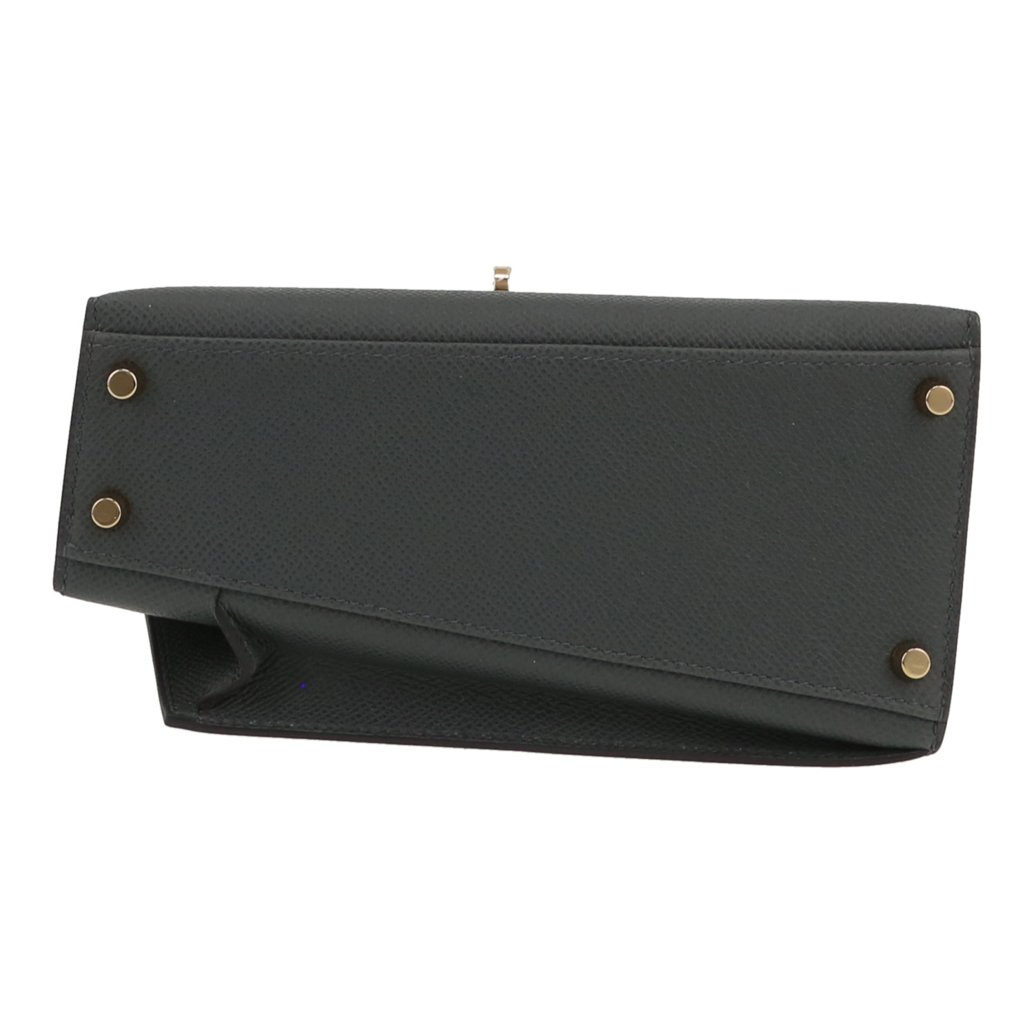 Sac à main Hermès  Kelly 20 cm Désordre en cuir epsom Gris Misty - Detail D1