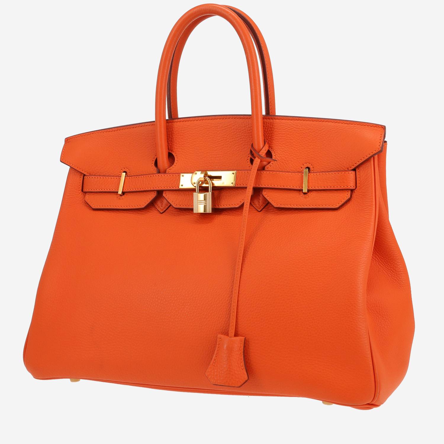 Sac à main Hermès  Birkin 35 cm en cuir togo orange