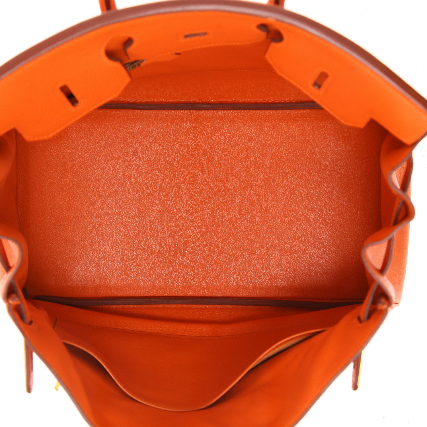 Hermès  Birkin 35 cm handbag  in orange togo leather - Detail D3