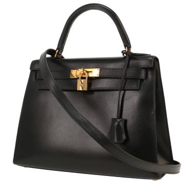 Sac à main Hermès  Kelly 28 cm en cuir box noir