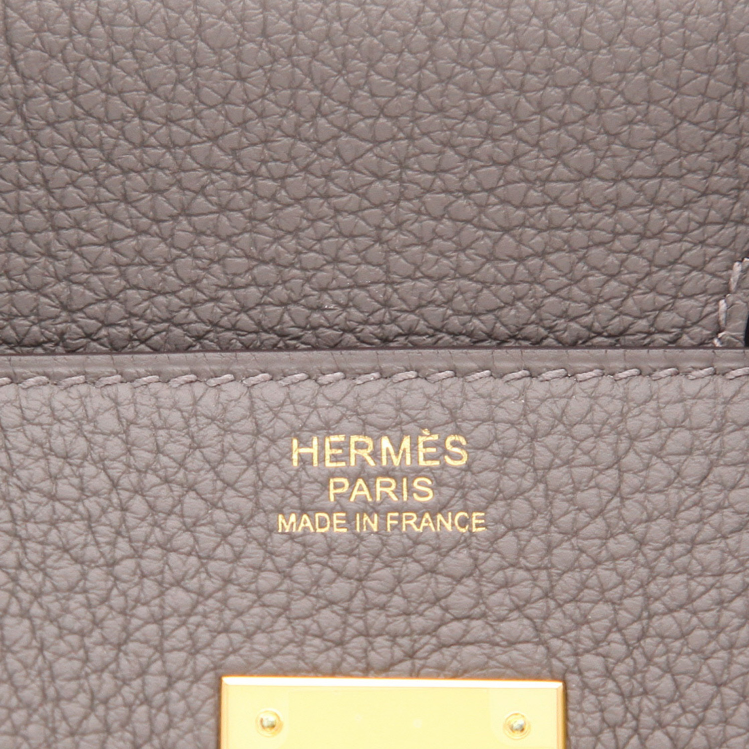 Bolso de mano Hermès  Birkin 30 cm en cuero togo Gris Meyer - Detail D2