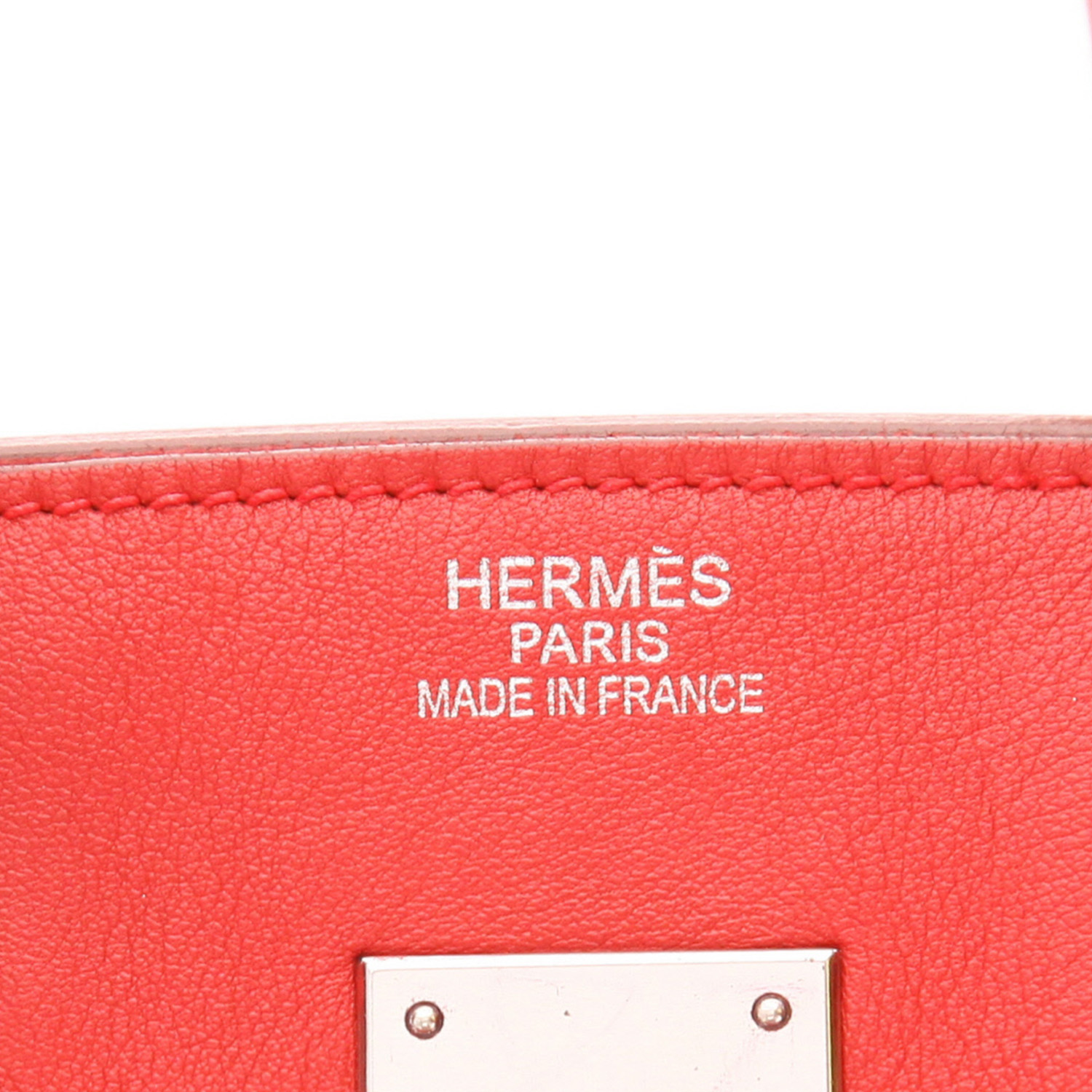 Borsa Hermès  Birkin 35 cm in pelle Swift rossa - Detail D2