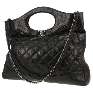 Sac à main Chanel  31 en cuir matelassé noir