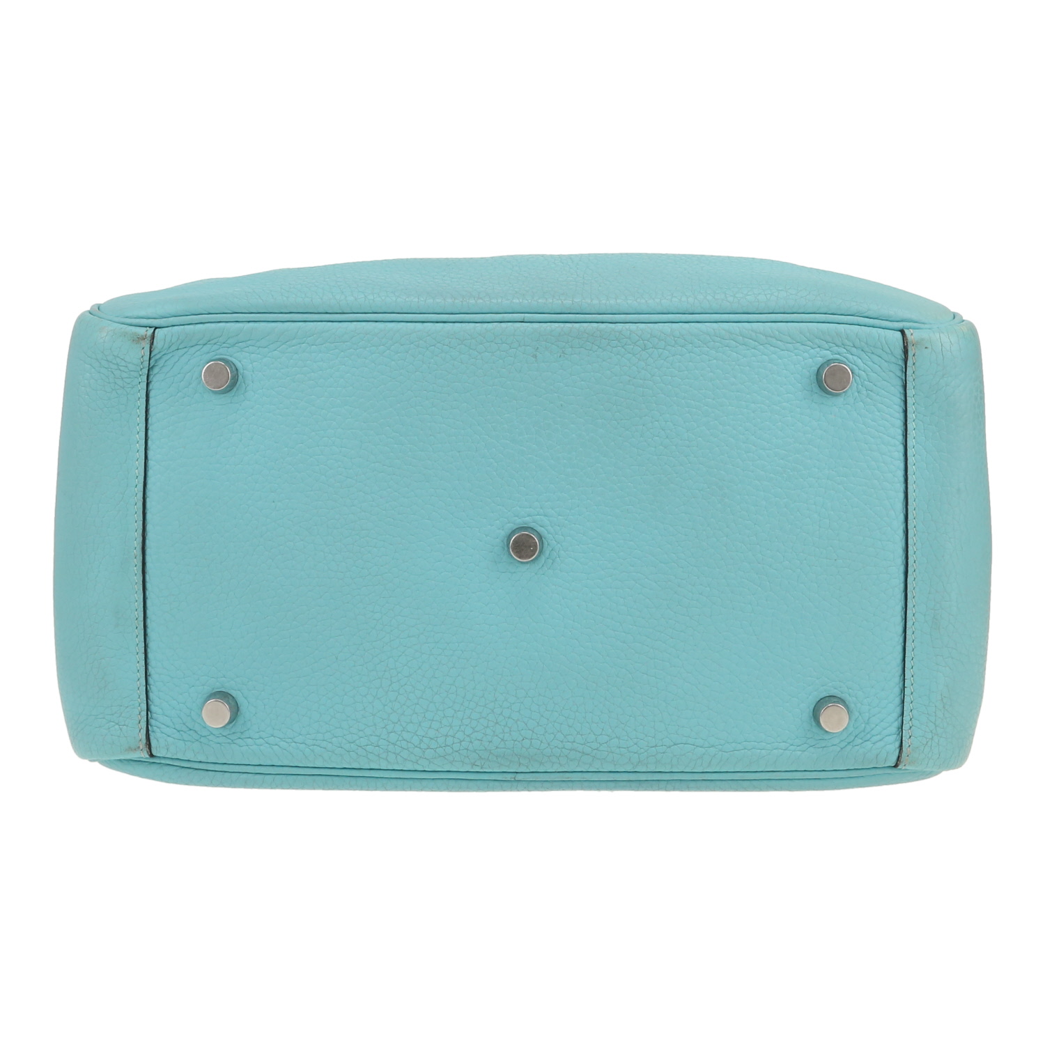 Hermès  Lindy 30 cm handbag  in blue togo leather - Detail D1