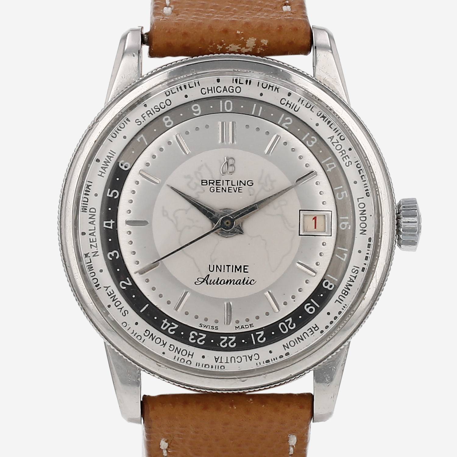 Breitling Unitime  in stainless steel Ref: Breitling - 1260  Circa 1950