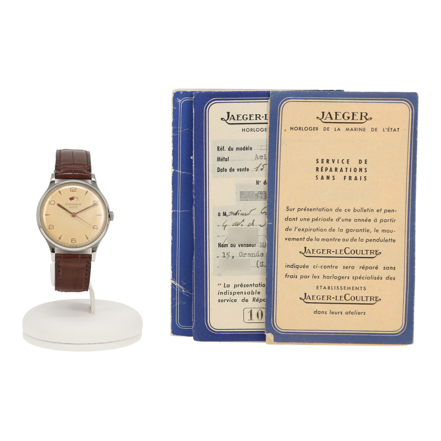 Montre Jaeger-LeCoultre Réserve de marche en acier Vers 1955