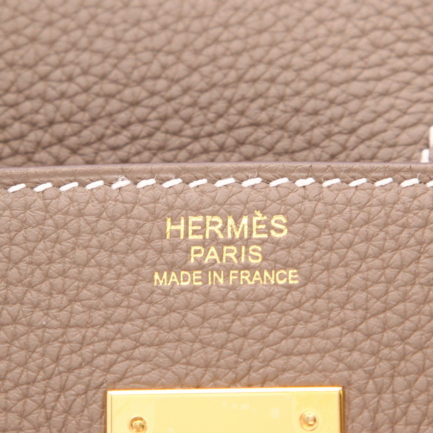 Hermès  Birkin 30 cm handbag  in etoupe togo leather - Detail D2