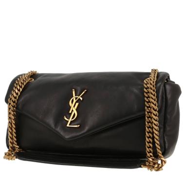 Bolso bandolera Saint Laurent  Calypso en cuero acolchado negro