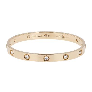 Bracelet Cartier Love 10 diamants en or jaune et diamants