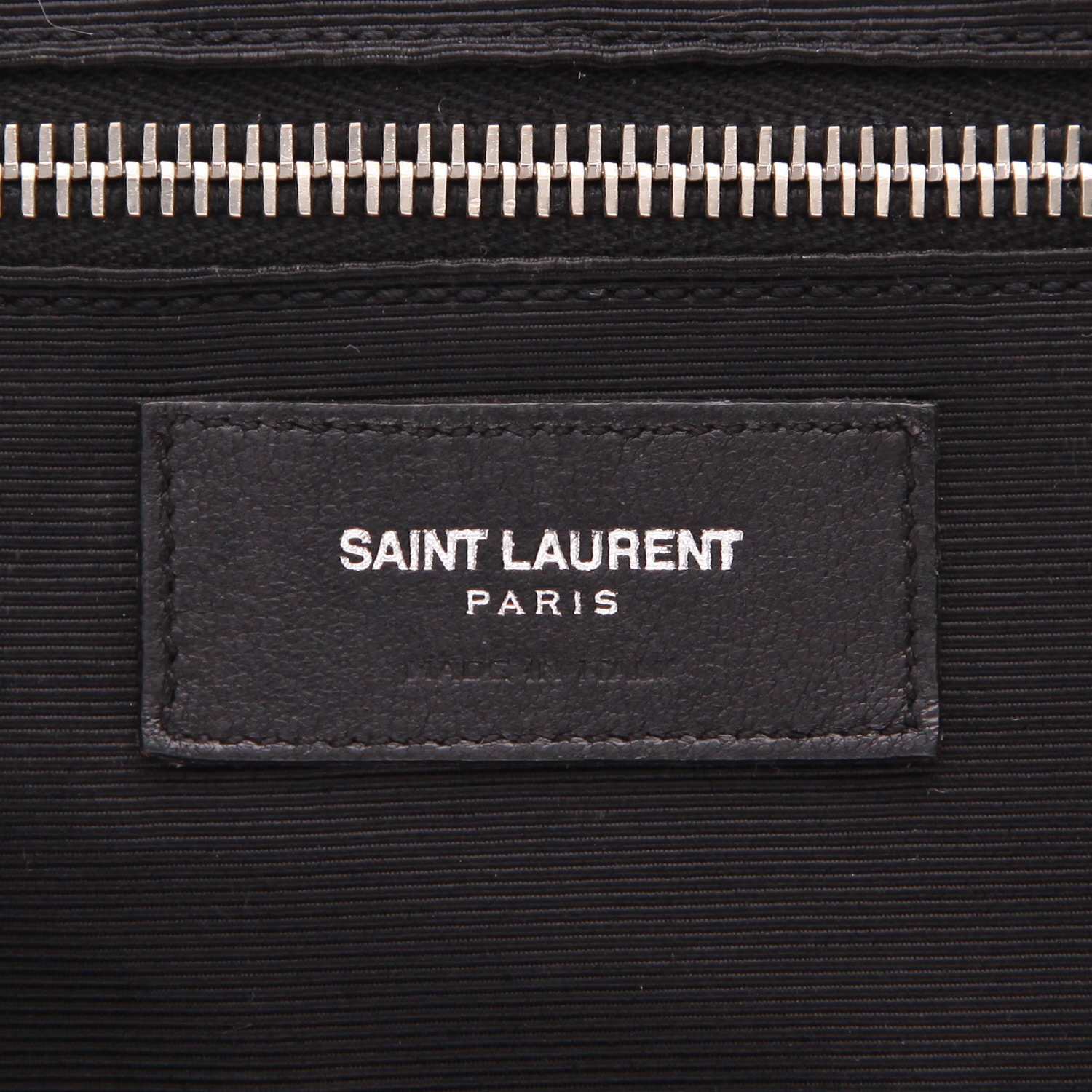 Zaino Saint Laurent   in tela mimetica verde kaki e pelle nera - Detail D2