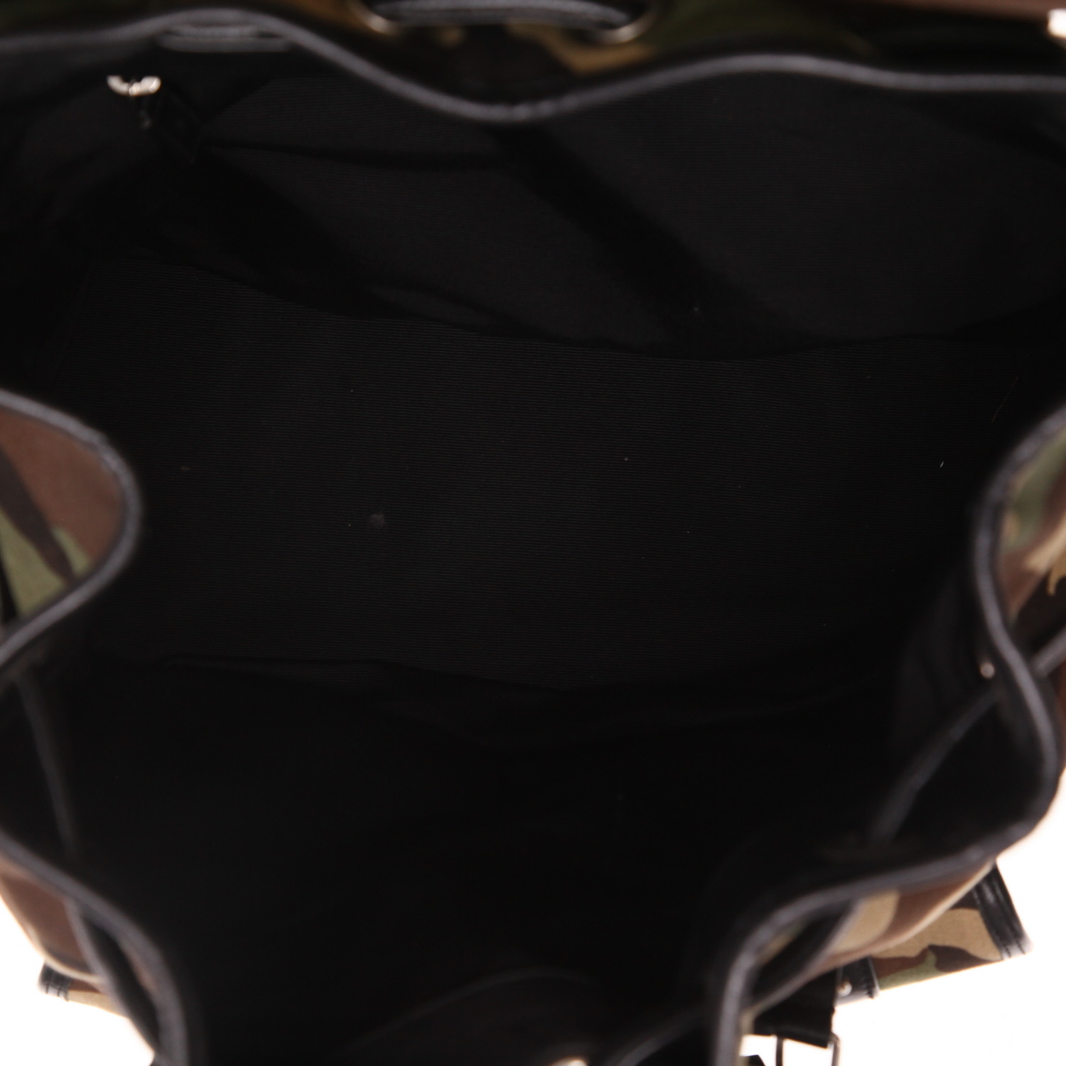 Mochila Saint Laurent   en  caqui y cuero negro - Detail D3