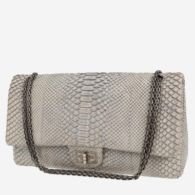 Chanel  2.55 large model  shoulder bag  in grey python