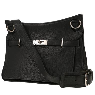 Sac bandoulière Hermès  Jypsiere 34 cm en cuir togo noir