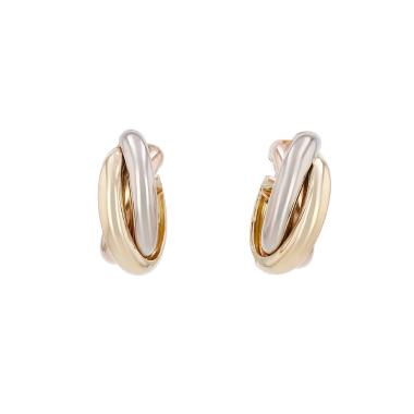 Par de criollas Cartier Trinity de 3 oros