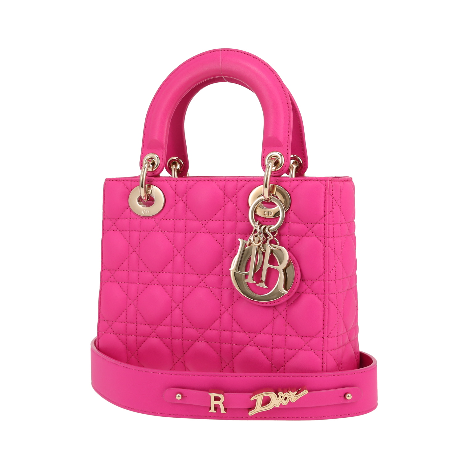 Borsa Dior  Lady Dior in pelle cannage rosa - Detail D4