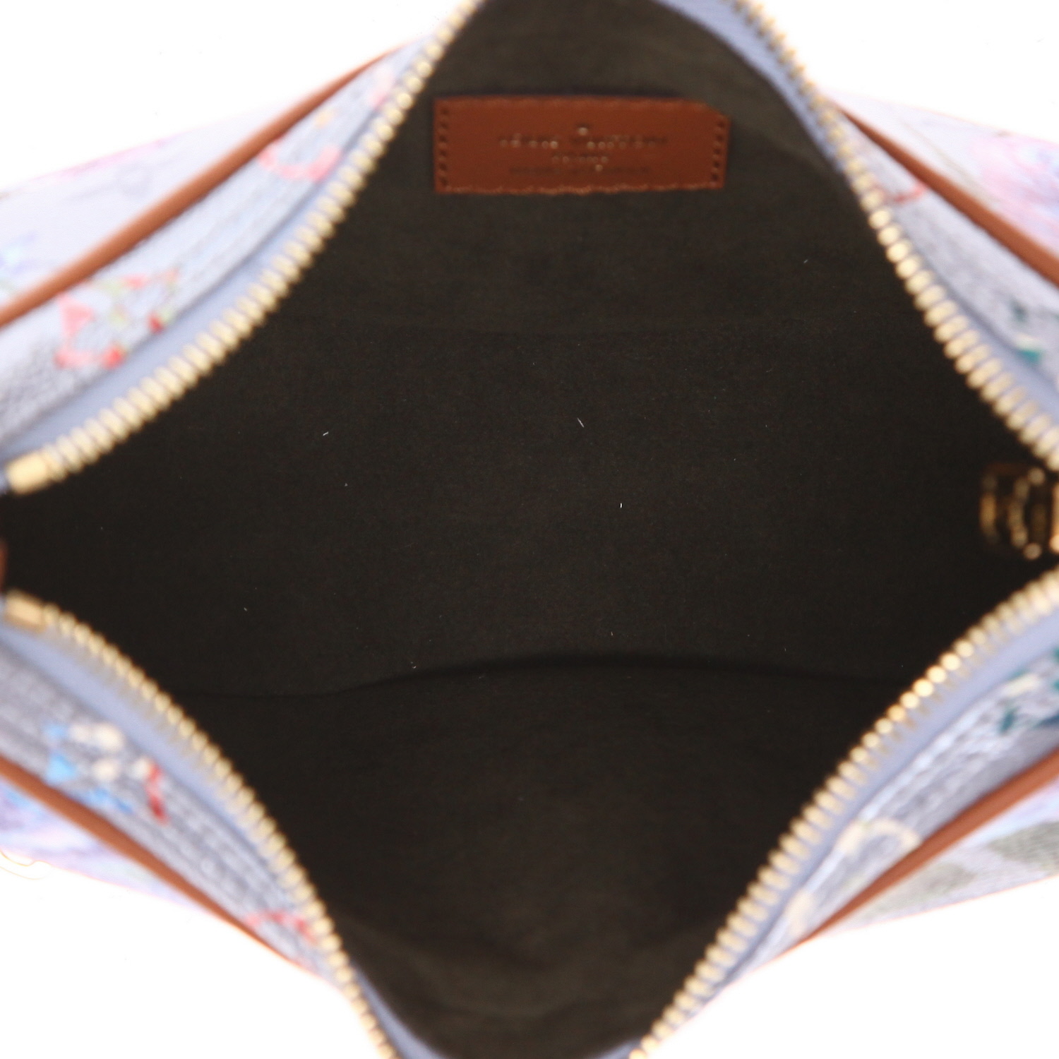 Borsa a tracolla Louis Vuitton  Sac Loop in tela monogram cerata argentata e blu e pelle marrone - Detail D3