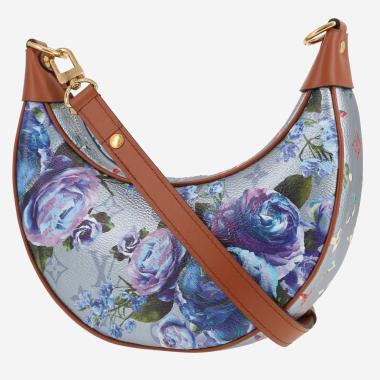 Louis Vuitton  Sac Loop shoulder bag  in silver and blue monogram canvas  and brown leather