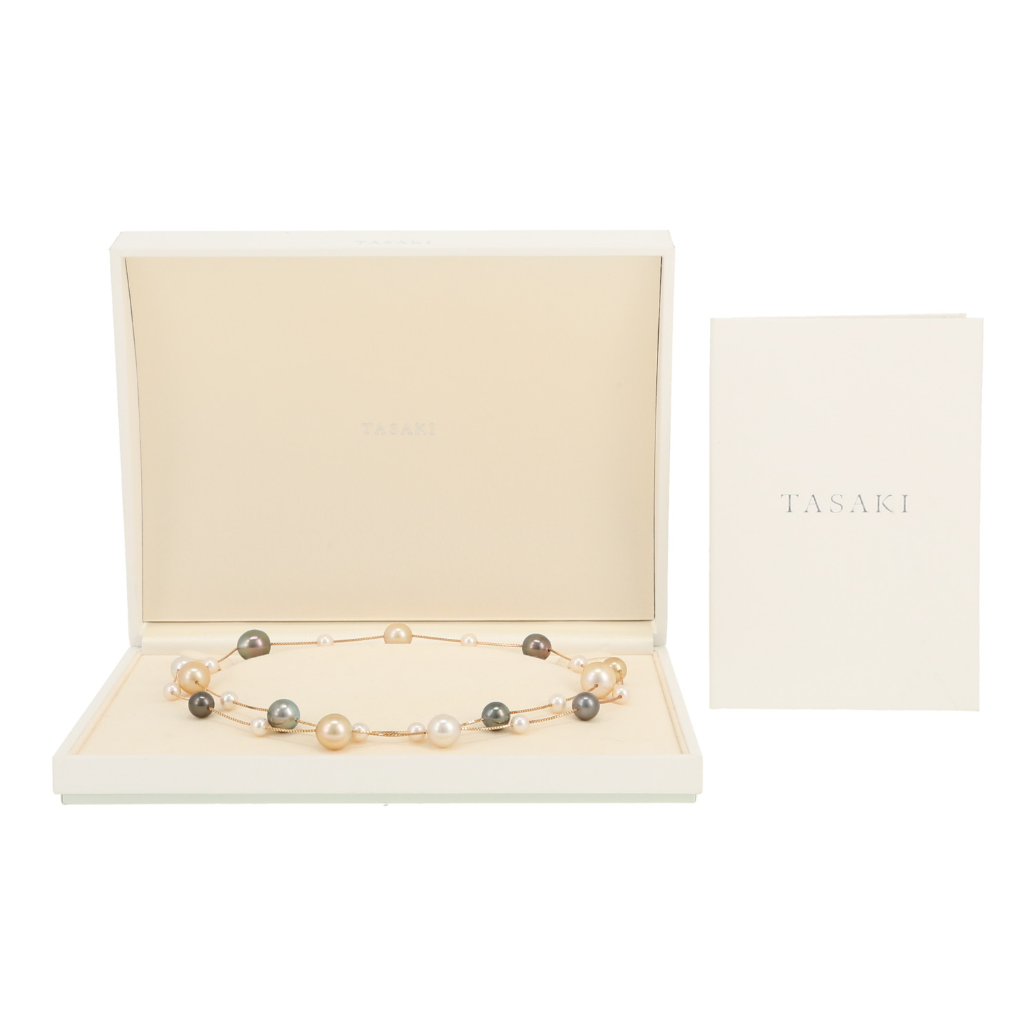 Tasaki long necklace in yellow gold and cultured pearls - Detail D2