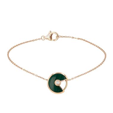 Cartier Amulette bracelet in pink gold, malachite and diamond
