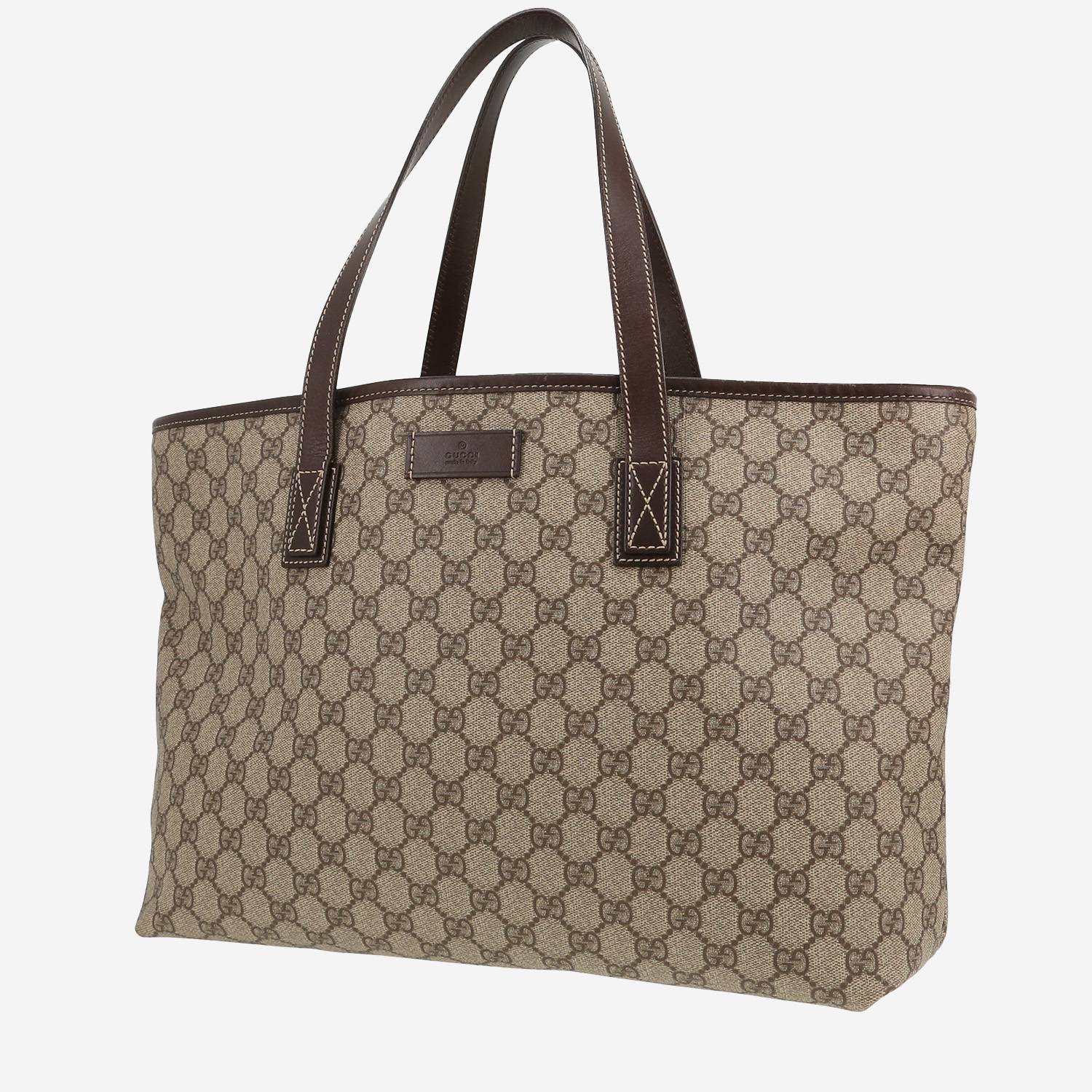 Sac cabas Gucci   en toile sûpreme GG beige et cuir marron