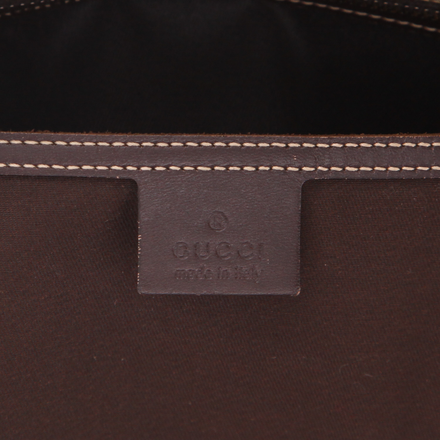 Sac cabas Gucci   en toile sûpreme GG beige et cuir marron - Detail D2