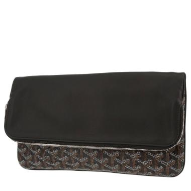 Pochette Goyard  Sainte Marie in tela Goyardine nera e pelle nera