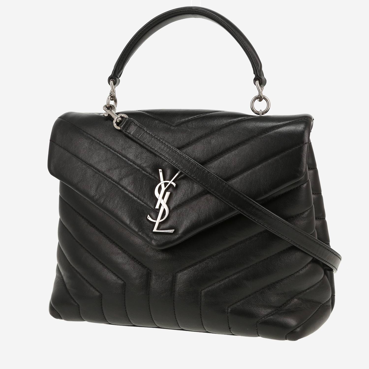 Saint Laurent  Loulou handbag  in black chevron quilted leather