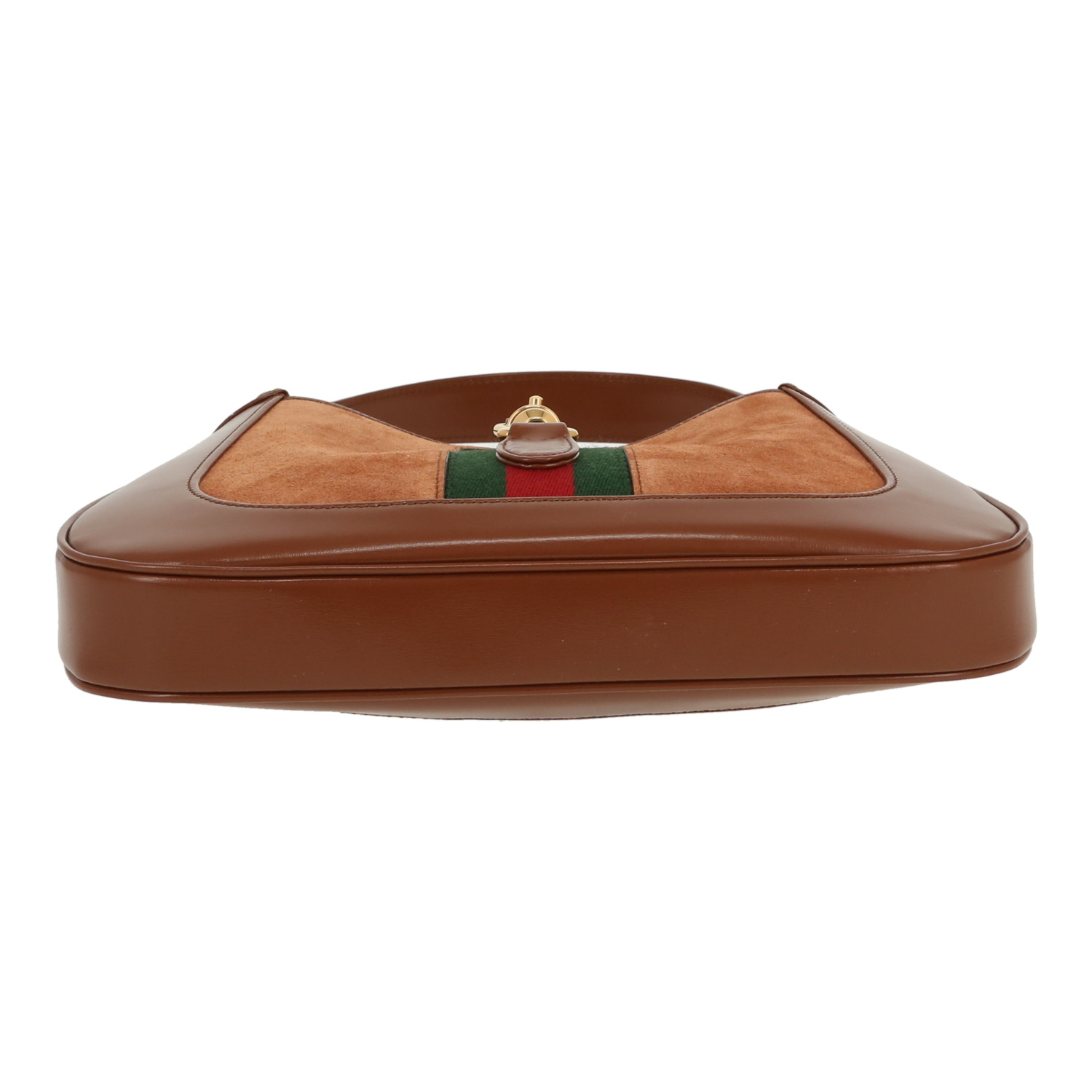 Gucci  Jackie handbag  in brown leather  and brown Veau velours - Detail D1