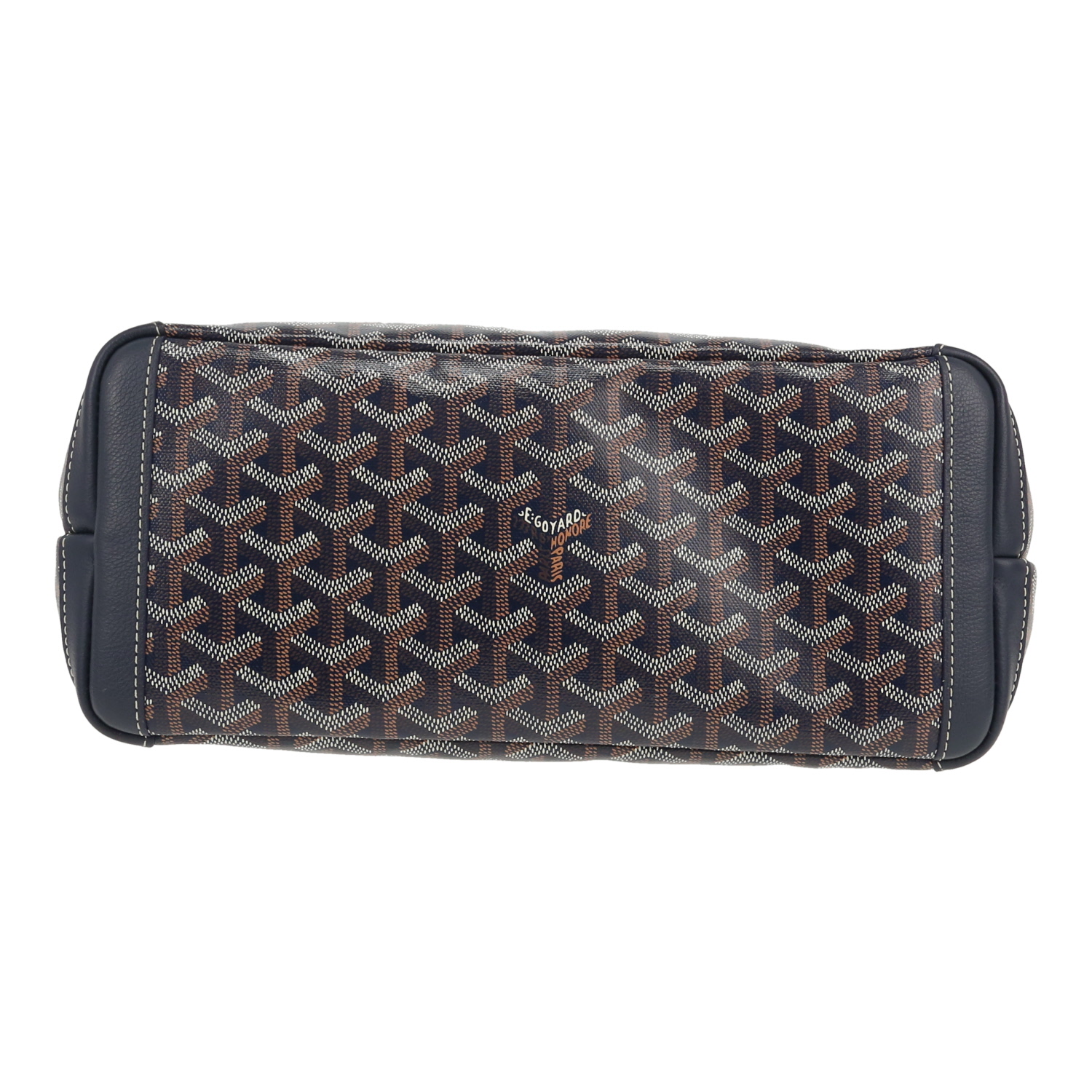 Sac cabas Goyard  Artois en toile Goyardine bleu-marine et cuir bleu-marine - Detail D1