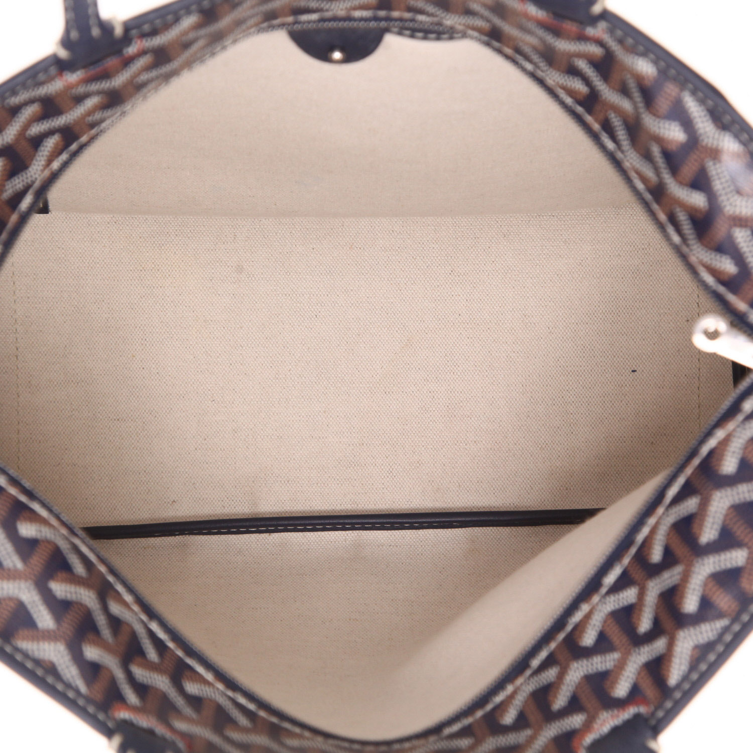 Shopping bag Goyard  Artois in tela Goyardine blu marino e pelle blu marino - Detail D3