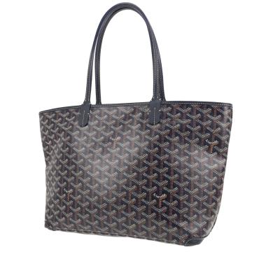 Bolso Cabás Goyard  Artois en tela Goyardine azul marino y cuero azul marino