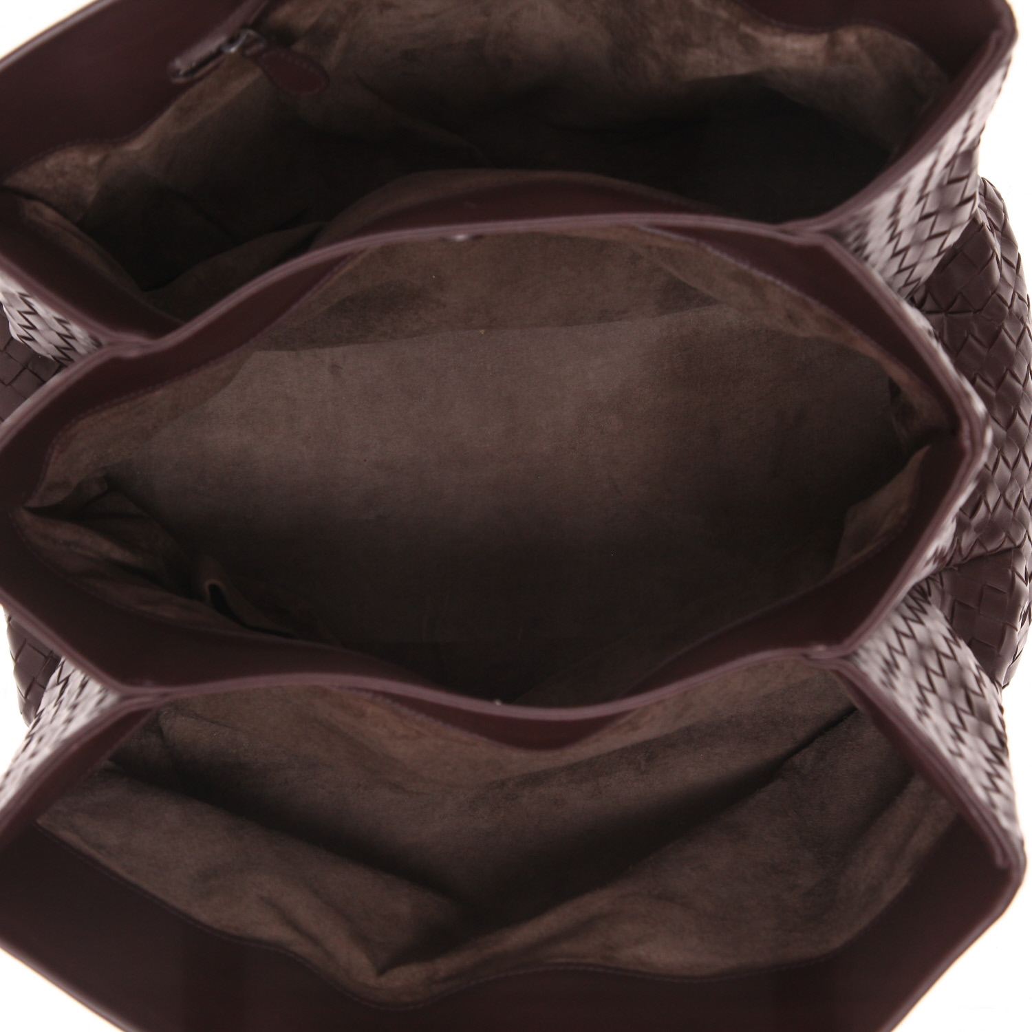Sac à main Bottega Veneta  Roma en cuir intrecciato marron - Detail D3