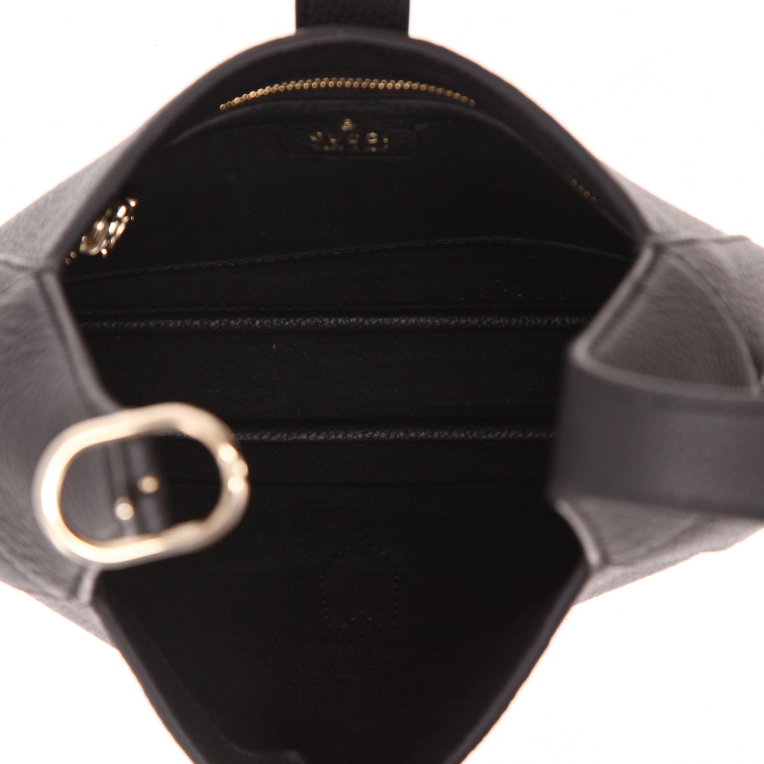 Gucci Jackie 1961 shoulder bag in black grained leather - Detail D3