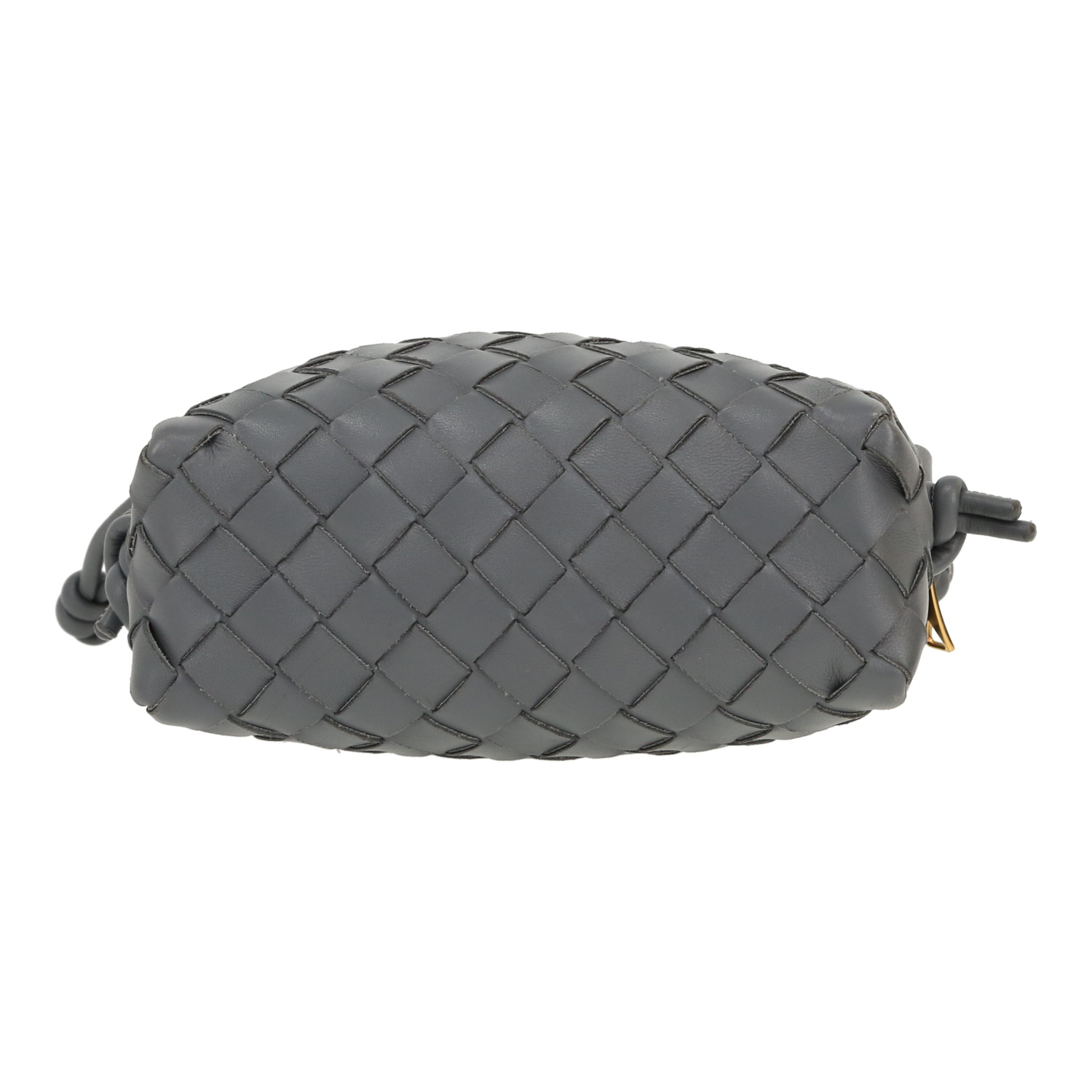 Bottega Veneta  Camera Loop shoulder bag  in grey intrecciato leather - Detail D1